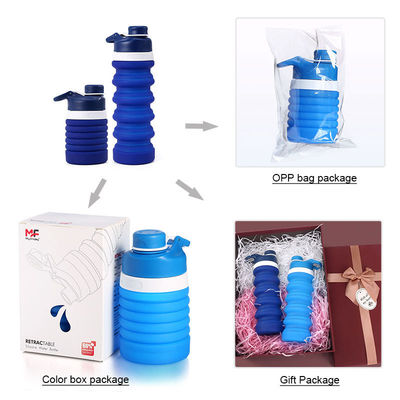 Custom logo 750ml opvouwbare waterfles BPA-vrij siliconen voor kinderen school en sport