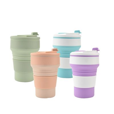 350 ml/500 ml Custom Printing Silicone Folding Cup voor herbruikbare draagbare waterfles