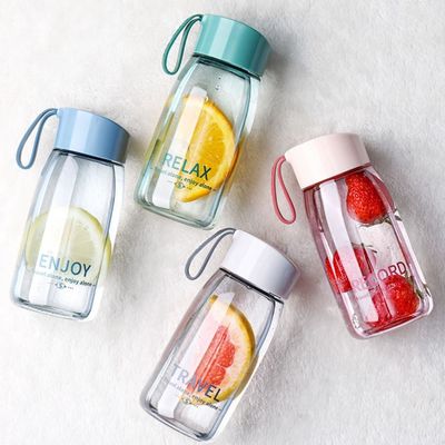 Transparante logo druk 380 ml eenvoudige draagbare plastic waterfles voor buitensport