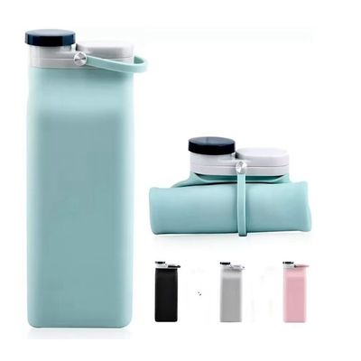 Draagbare waterfles Mode 600 ml opvouwbare siliconen waterflessen voor een gemakkelijke draagbaarheid