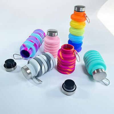 Outdoor Sport Tour Fles Schattige gerecycleerde gekleurde siliconen waterflessen met aangepast logo