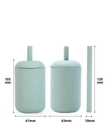 Nieuwheid Klei Kleur Baby Mode Outdoor Drinkware Silicone waterfles met stro