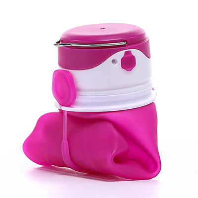 550 ml Bpa Gratis Duidelijke Sublimatie Opvouwbare Gym Sport Kinderen Silicone Waterfles Met Led Licht Voor Volwassenen