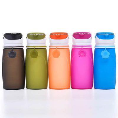 550 ml Bpa Gratis Duidelijke Sublimatie Opvouwbare Gym Sport Kinderen Silicone Waterfles Met Led Licht Voor Volwassenen