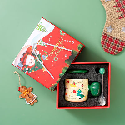 Keramische kerstman mok met lepel natuurlijk en gezond kerstcadeau