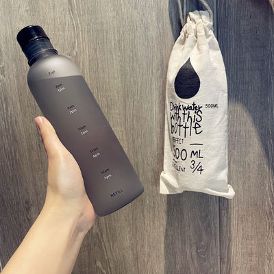 500 ml fitness plastic waterfles met tijdschaal voor moderne fitness en herbruikbaar ontwerp