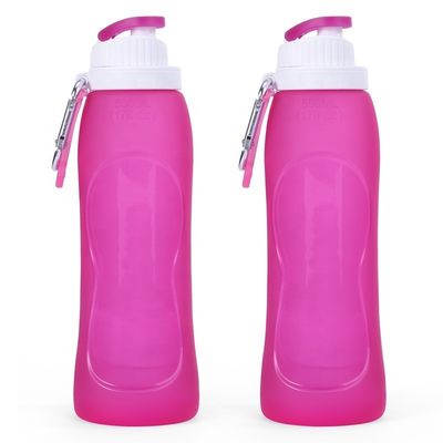 Voor sport en reizen, opvouwbare siliconen waterfles met een corrosiebestek