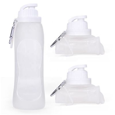 Voor sport en reizen, opvouwbare siliconen waterfles met een corrosiebestek