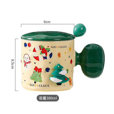 Direct Keramische Kerstbeker Geschenk 380ml Cartoon Koffiekopjes met Custom Logo Design