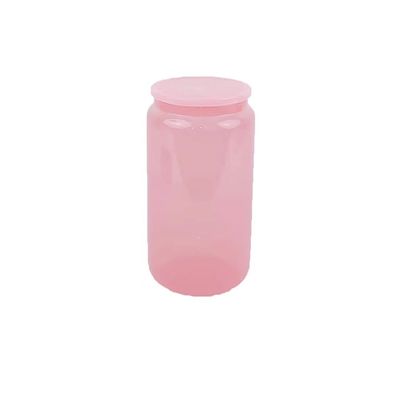Glas drinkfles 16oz kleurrijke modieuze draagbare vorm voor gratis fruitwater