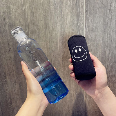 Duurzaam 500 ml fitness plastic waterfles met tijdschaal lekbestendig en BPAvrij