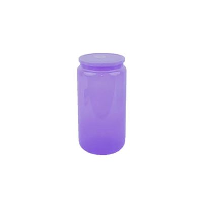 Glas drinkfles 16oz kleurrijke modieuze draagbare vorm voor gratis fruitwater