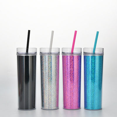 Accessoires met stro 450 ml Eco-vriendelijke herbruikbare plastic koffiebak met logo