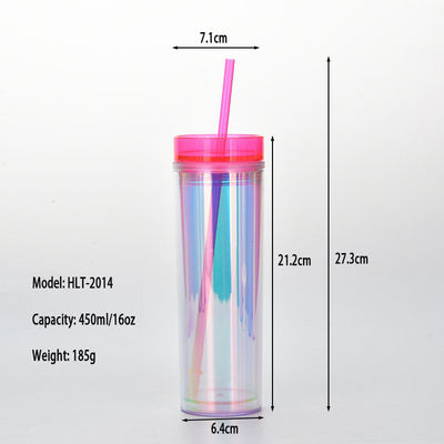 Accessoires met stro 450 ml Eco-vriendelijke herbruikbare plastic koffiebak met logo