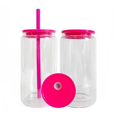 Kleurrijke 16oz glazen fles voor bierbekers en draagbaar fruitwater