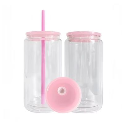 Kleurrijke 16oz glazen fles voor bierbekers en draagbaar fruitwater