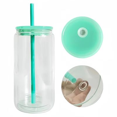 Kleurrijke 16oz glazen fles voor bierbekers en draagbaar fruitwater