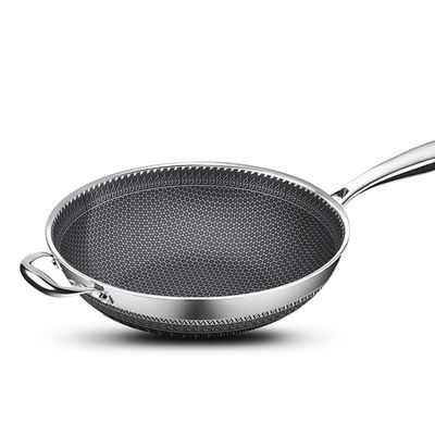 Duurzaam honingraat roestvrij staal wok voor snelle verwarming in aangepaste keuken
