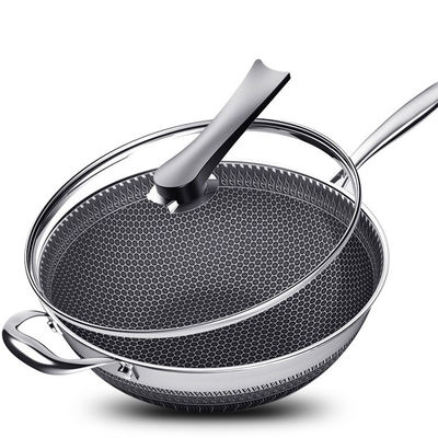 Duurzaam honingraat roestvrij staal wok voor snelle verwarming in aangepaste keuken
