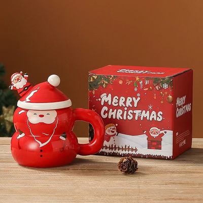 Luxe kerstkeramische kerstman mok met een aangepast logo en geen accessoires inbegrepen