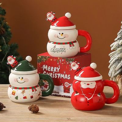 Luxe kerstkeramische kerstman mok met een aangepast logo en geen accessoires inbegrepen