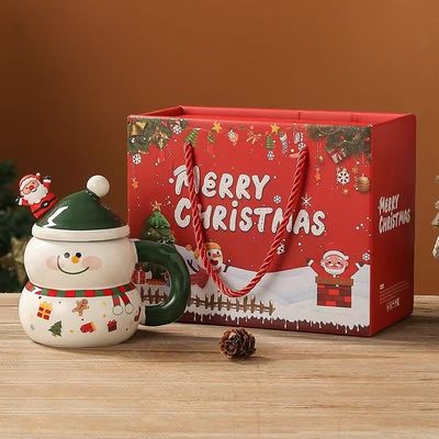 Keramische kerstbeker met logo en lepel