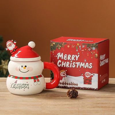 Keramische kerstbeker met logo en lepel