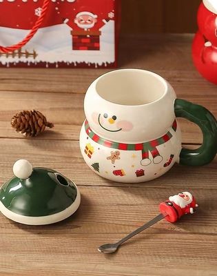 Keramische kerstbeker met logo en lepel