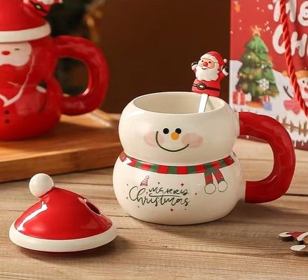 Keramische kerstbeker met logo en lepel