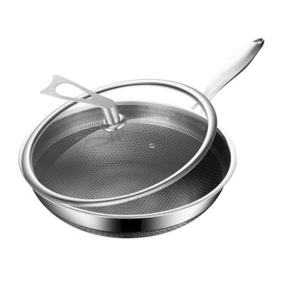Duurzaam 316 roestvrij staal Wok 32cm 34cm Dubbelzijdig Scherm Honingraat Kookgerei