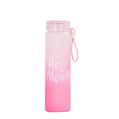 Duurzaam 500 ml BPA gratis Custom LOGO Gradient Frosted Glass Waterfles Cup voor student