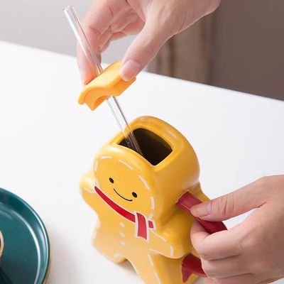 Gingerbread Shape Keramische Kersbeker Geschenk Koffiekop voor duurzaam drankje