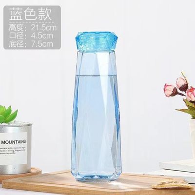 Stijl Draagbare kantoor camping sport glas waterfles met bier blik glas 21,5 * 7,5cm