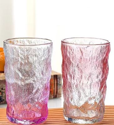 LID Transparent Clear Can Glass 350ml Creatief Draagbaar lekbestendig Kleur Bark Patroon