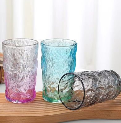 LID Transparent Clear Can Glass 350ml Creatief Draagbaar lekbestendig Kleur Bark Patroon