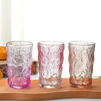 LID Transparent Clear Can Glass 350ml Creatief Draagbaar lekbestendig Kleur Bark Patroon