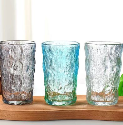 LID Transparent Clear Can Glass 350ml Creatief Draagbaar lekbestendig Kleur Bark Patroon