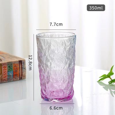 LID Transparent Clear Can Glass 350ml Creatief Draagbaar lekbestendig Kleur Bark Patroon