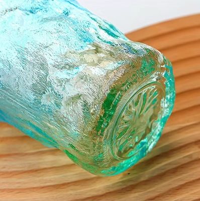 LID Transparent Clear Can Glass 350ml Creatief Draagbaar lekbestendig Kleur Bark Patroon