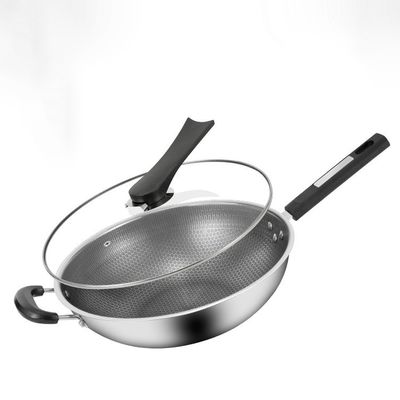 Honingraat Wok Niet-klevend kookgerei voor algemeen gebruik op gas en inductiekoker 32/34 cm in diameter