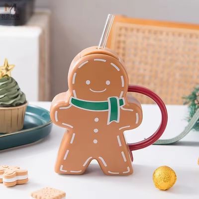 Duurzame peperkoekvormige keramische beker Vintage kerstbeker voor familie en vrienden