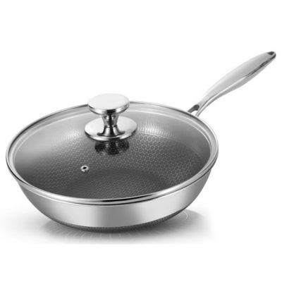 Glazen bekleding Fry Pot Keukengerei Kookgerei Pan Metalen Materiaal Honingraat Wok Eén handvat