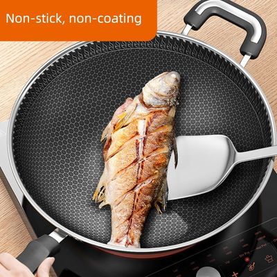 Niet-klevende binnencoating roestvrij staal Wok met snelle verwarming en aanpasbare modellen