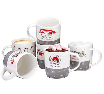14 OZ Kerstkoffiebeker met grappige kerstman Design Custom Cups Warme Chocolade