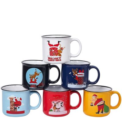 14 OZ Kerstkoffiebeker met grappige kerstman Design Custom Cups Warme Chocolade