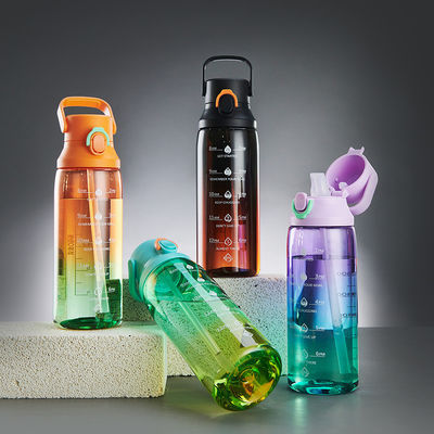 Direct Drink Plastic Gradient Kleur 750 ml Draagbare Sportwaterfles voor reizen