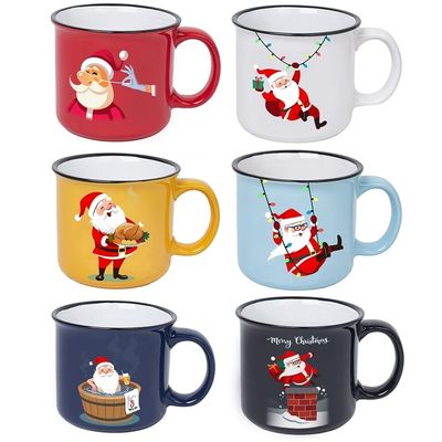 14 OZ Kerstkoffiebeker met grappige kerstman Design Custom Cups Warme Chocolade