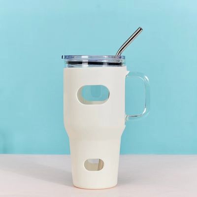 32oz glazen tumbler sublimatie met houten deksel en stro TOUR Outdoor Activiteit met deksel