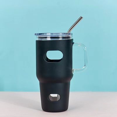32oz glazen tumbler sublimatie met houten deksel en stro TOUR Outdoor Activiteit met deksel