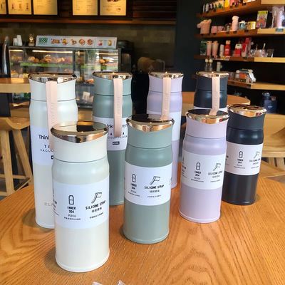 Dubbele wand geïsoleerde 450 ml roestvrij staal waterfles houdt drinken warm koud voor uren